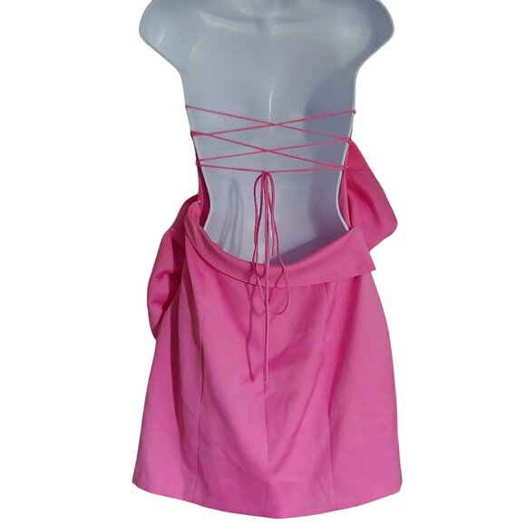 Zara Voluminous 3D Flower Design Dress Statement Piece Fuchsia Party Floral Mini - Picture 3 of 15